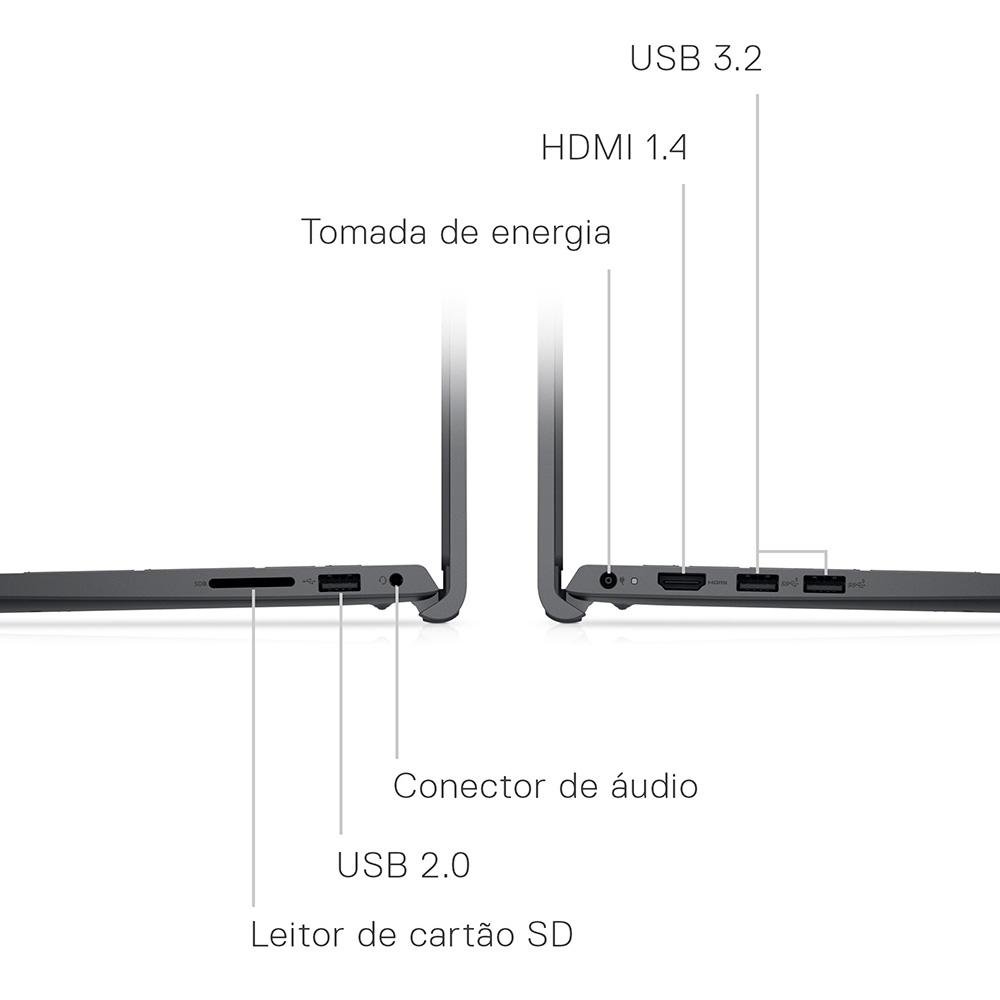 Notebook Dell Inspiron 15 AMD Ryzen 5 5500U, 8GB RAM, SSD 512GB, 15.6" FHD, Win 11, Preto - I15-a0505-A20P Notebook Dell Inspiron 15 AMD Ryzen 5 5500U, 8GB RAM, SSD 512GB, 15.6" FHD, Win 11, Preto - I15-a0505-A20P