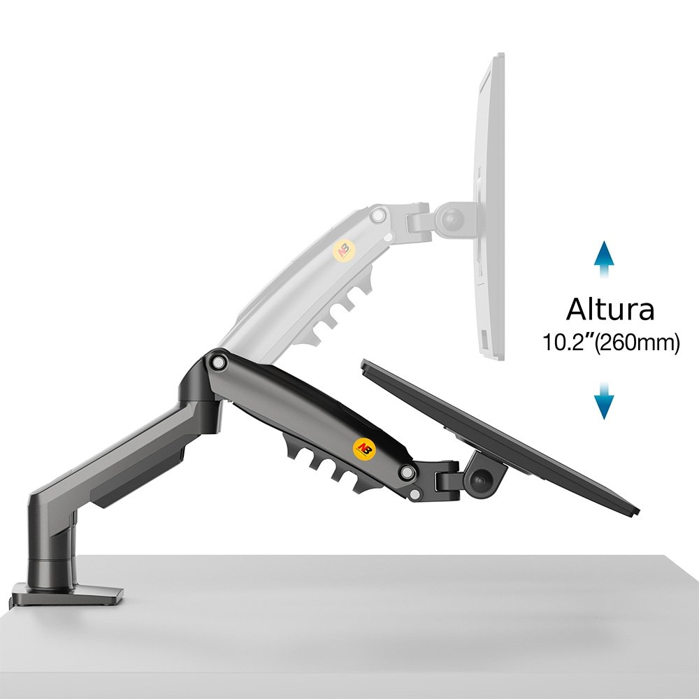 Suporte de Mesa Articulado para Monitor de 17" a 32", North Bayou, Ajuste de altura com Pistão a Gás - F160 NB Suporte de Mesa Articulado para Monitor de 17" a 32", North Bayou, Ajuste de altura com Pistão a Gás - F160 NB