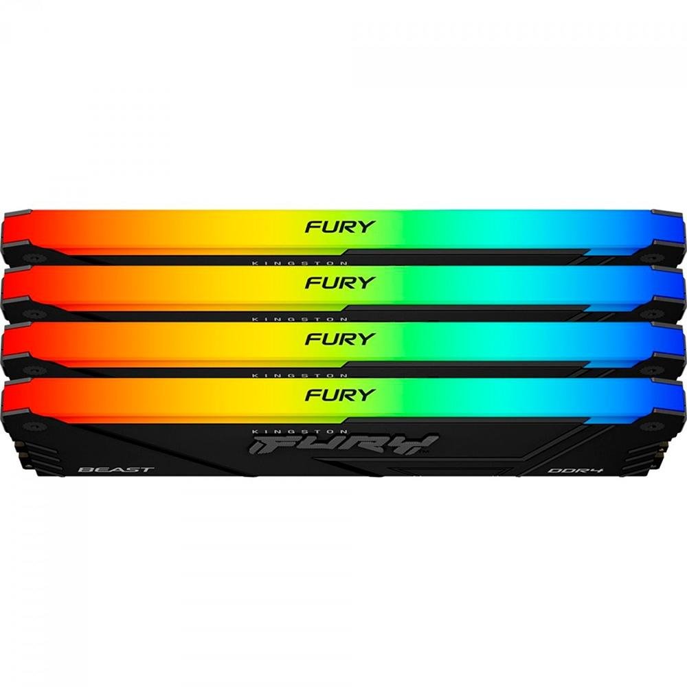 Memória RAM Kingston Fury Beast, RGB, 8GB, 3600MHz, DDR4, CL17, Preto - KF436C17BB2A/8