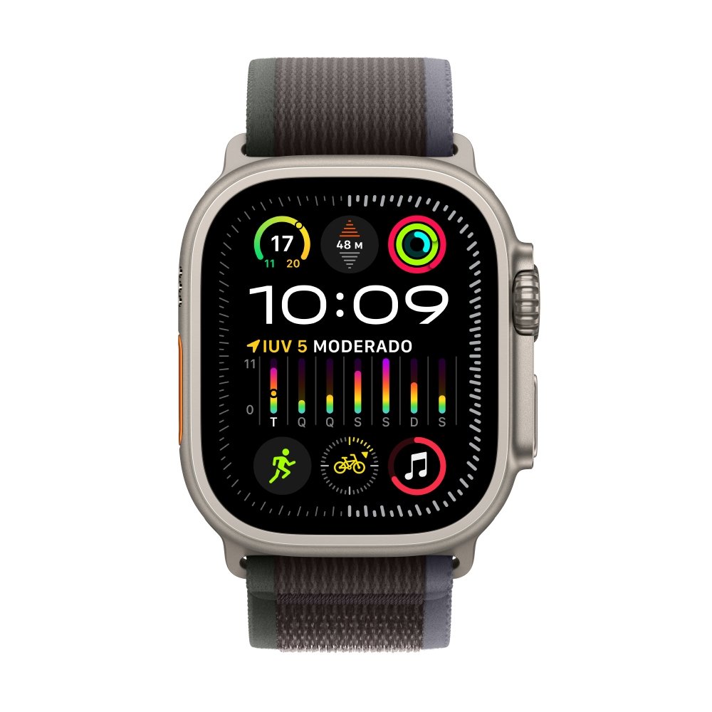 Apple Watch Ultra 2 49mm GPS + Cellular, Caixa de Titânio, Pulseira Loop Trail Azul/preto, Tamanho M/G, Neutro em Carbono - MRF63BZ/A Apple Watch Ultra 2 49mm GPS + Cellular, Caixa de Titânio, Pulseira Loop Trail Azul/preto, Tamanho M/G, Neutro em Carbono - MRF63BZ/A