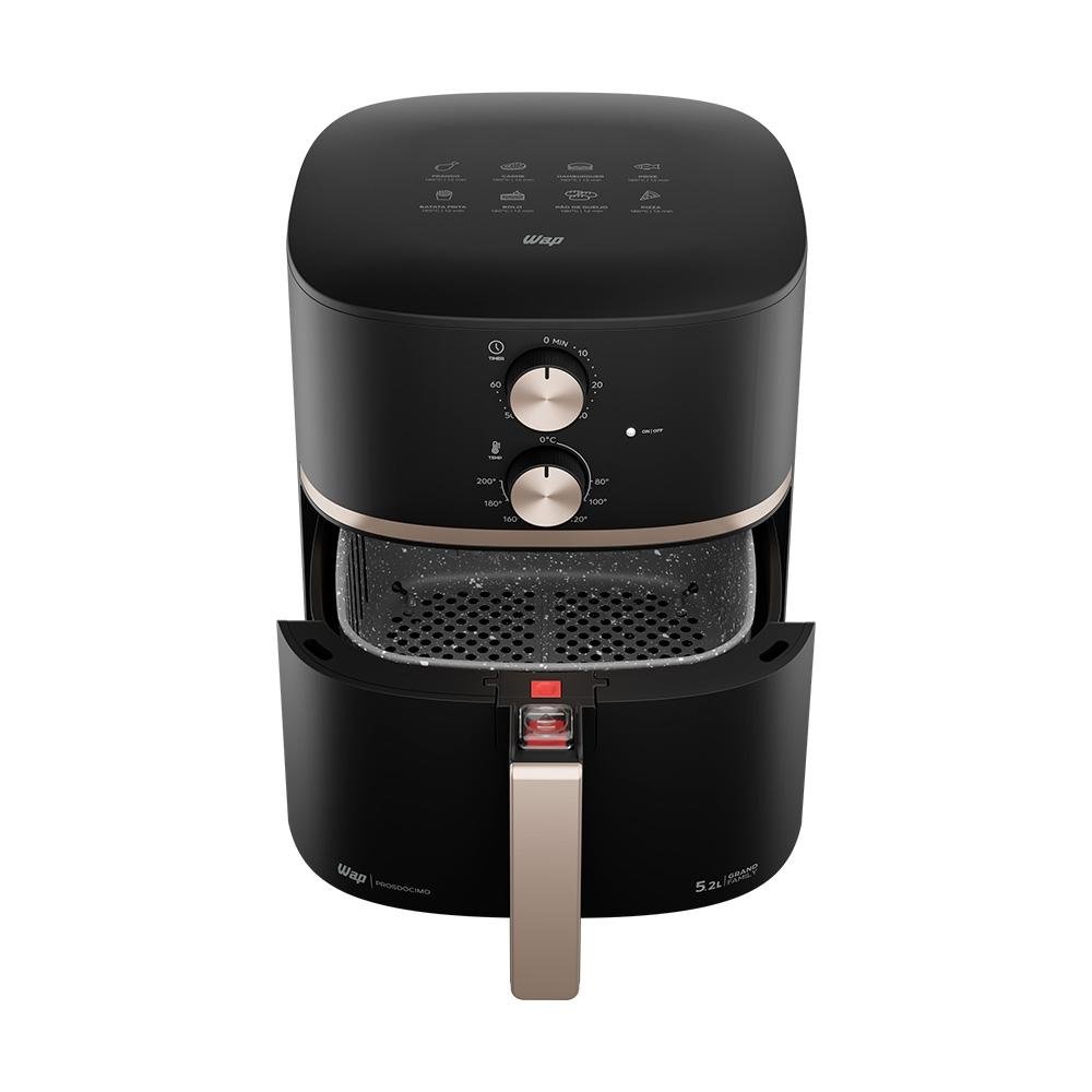 Fritadeira Air Fry Sem Óleo WAP Grand Family, 5.2L, 1500W, Com Cesto e Grelha, Removíveis e Duplo Revestimento Antiaderente, 220V - FW009540 Fritadeira Air Fry Sem Óleo WAP Grand Family, 5.2L, 1500W, Com Cesto e Grelha, Removíveis e Duplo Revestimento Antiaderente, 220V - FW009540