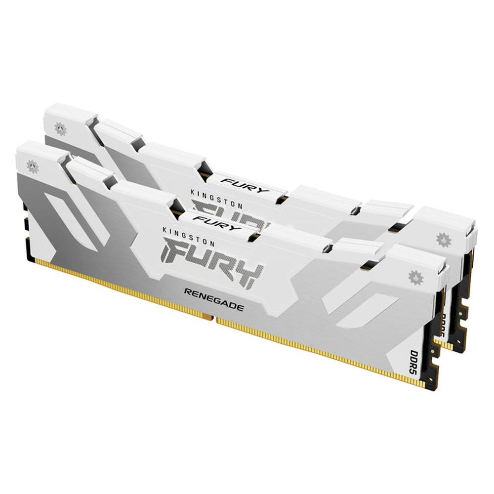 Memória RAM Kingston Fury Renegade, 32GB (2x16GB), 8000MT/s, DDR5, CL38, DIMM, Branco XMP - KF580C38RWK2-32