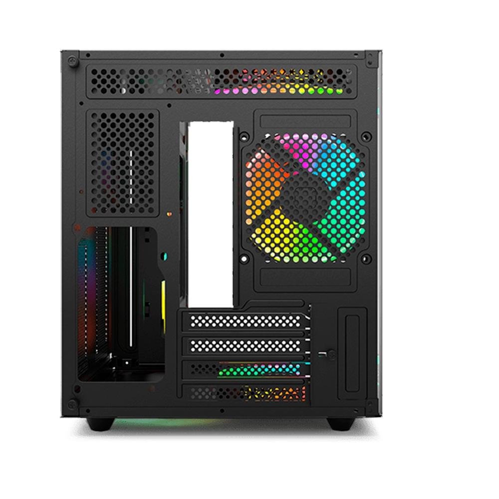 Gabinete Gamer C3Tech Gaming Aquarius MT-G810BK, Mini Tower, Micro ATX, Lateral em Vidro Temperado, Sem FANs, Preto - MT-G810BK