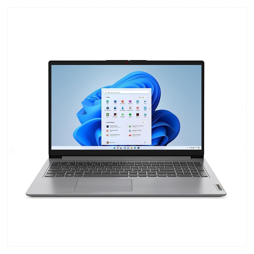 Notebook Lenovo IdeaPad 1i Intel Core I3-1215U, 4GB RAM, SSD 256GB, Tela 15.6" HD, Win 11, Cinza - 82VY000TBR Notebook Lenovo IdeaPad 1i Intel Core I3-1215U, 4GB RAM, SSD 256GB, Tela 15.6" HD, Win 11, Cinza - 82VY000TBR