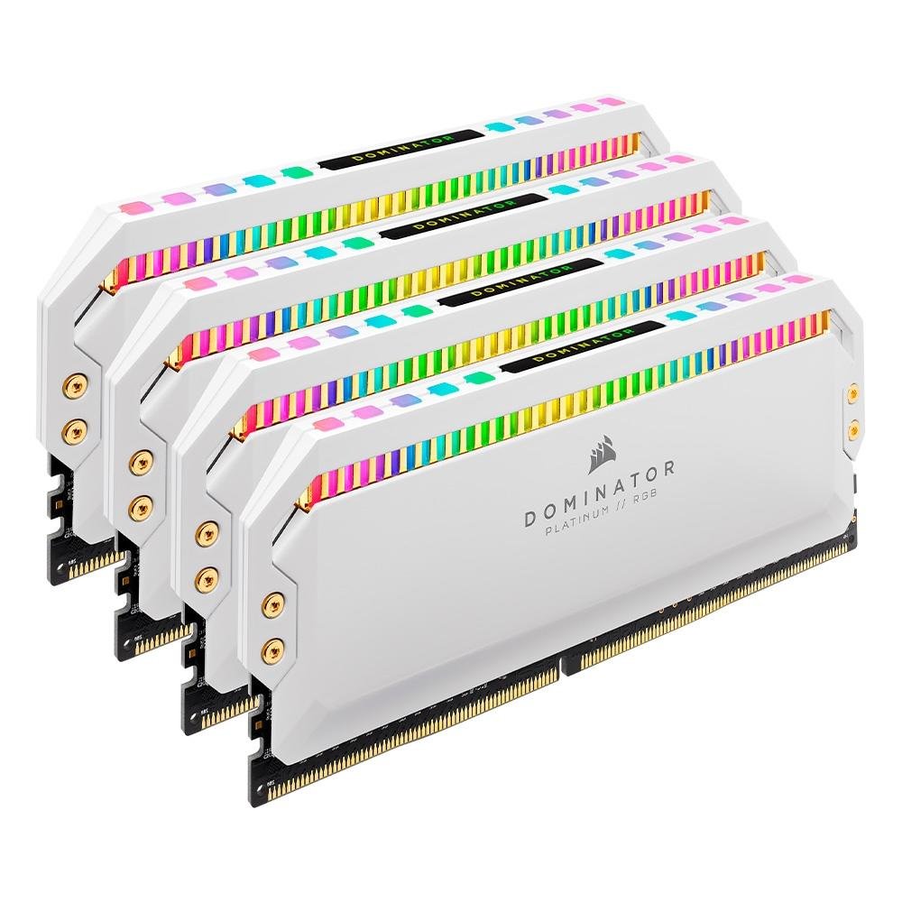 Memória RAM Corsair Dominator Platinum RGB, 32GB (4x8GB), 3600MHz, DDR4, CL18, Branco - CMT32GX4M4C3600C18W