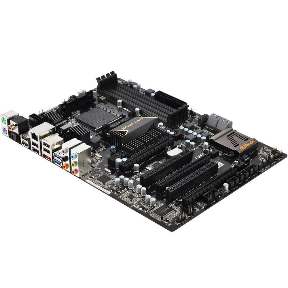Placa-Mãe ASRock p/ AMD AM3+ ATX 990FX Extreme3 Suporta overclock, 2 x USB 3.0, 5 x SATA3, 1 x eSATA3