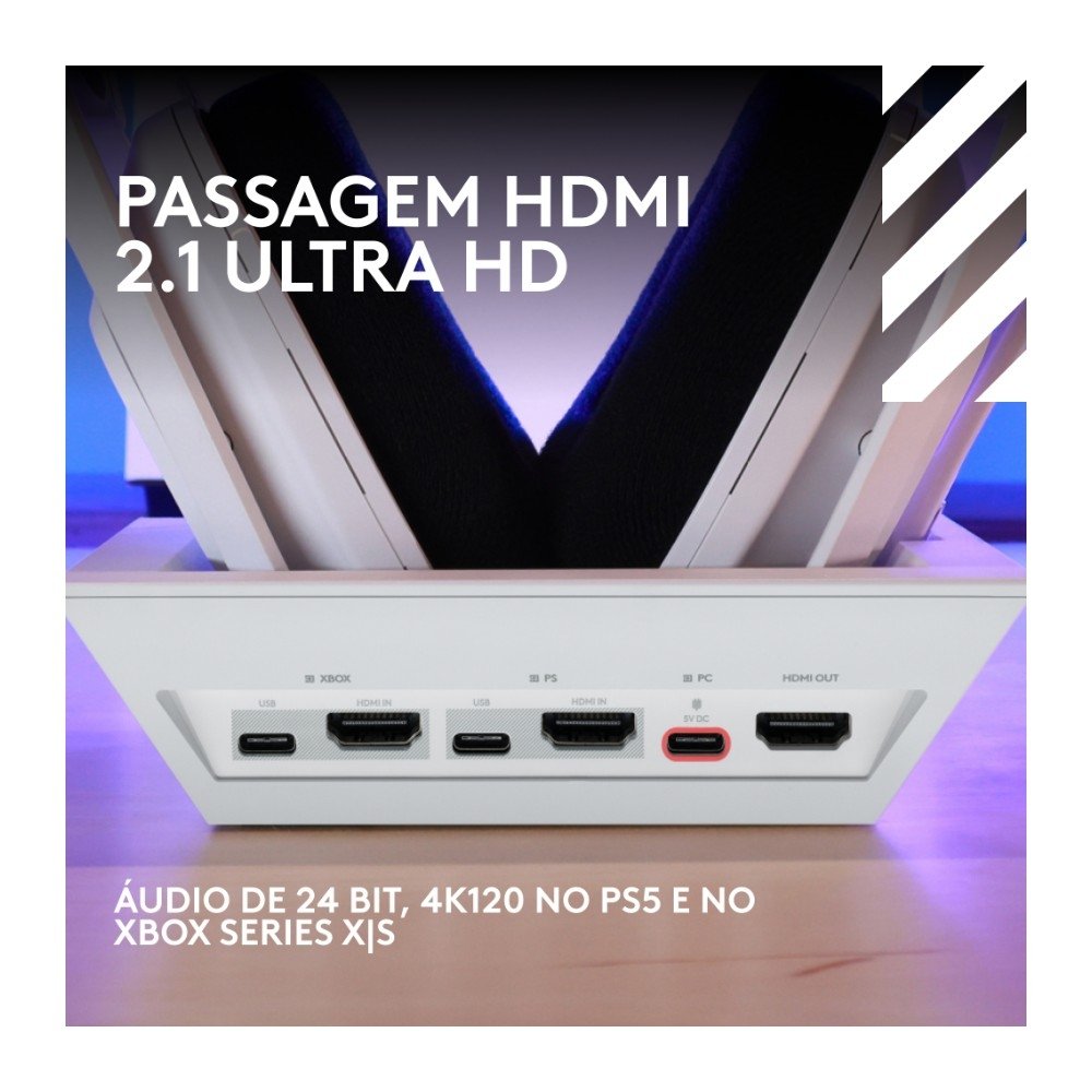 Headset Gamer Sem Fio Astro Gaming A50 X LIGHTSPEED + Base Station, Bluetooth, HDMI 2.1 Passthru, para Xbox e PS, Branco- 939-002132 Headset Gamer Sem Fio Astro Gaming A50 X LIGHTSPEED + Base Station, Bluetooth, HDMI 2.1 Passthru, para Xbox e PS, Branco- 939-002132