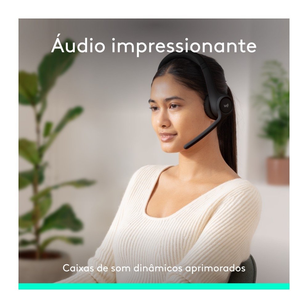 Headset Sem Fio Logitech Zone 300 Com Microfone com Cancelamento de Ruído, Conexão Bluetooth, Bateria Recarregável via USB-C, Grafite - 981-001406 Headset Sem Fio Logitech Zone 300 Com Microfone com Cancelamento de Ruído, Conexão Bluetooth, Bateria Recarregável via USB-C, Grafite - 981-001406