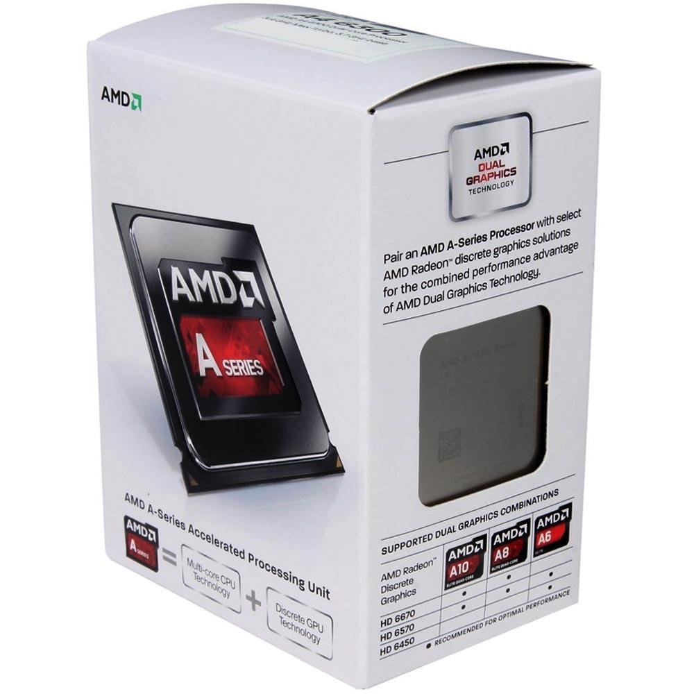 Processador AMD A4 6300 Richland, Cache 1MB, 3.7Ghz (3.9GHz Max Turbo), FM2 - AD6300OKHLBOX Processador AMD A4 6300 Richland, Cache 1MB, 3.7Ghz (3.9GHz Max Turbo), FM2 - AD6300OKHLBOX