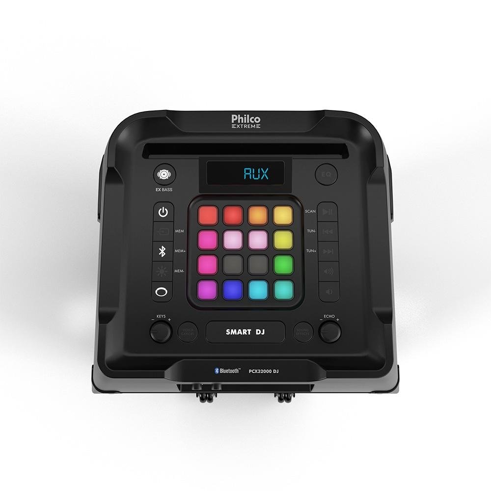 Caixa de Som DJ Philco PCX32000 Extreme, 2400W RMS, Bluetooth, Show de Luzes, Preto - PCX32000 Caixa de Som DJ Philco PCX32000 Extreme, 2400W RMS, Bluetooth, Show de Luzes, Preto - PCX32000