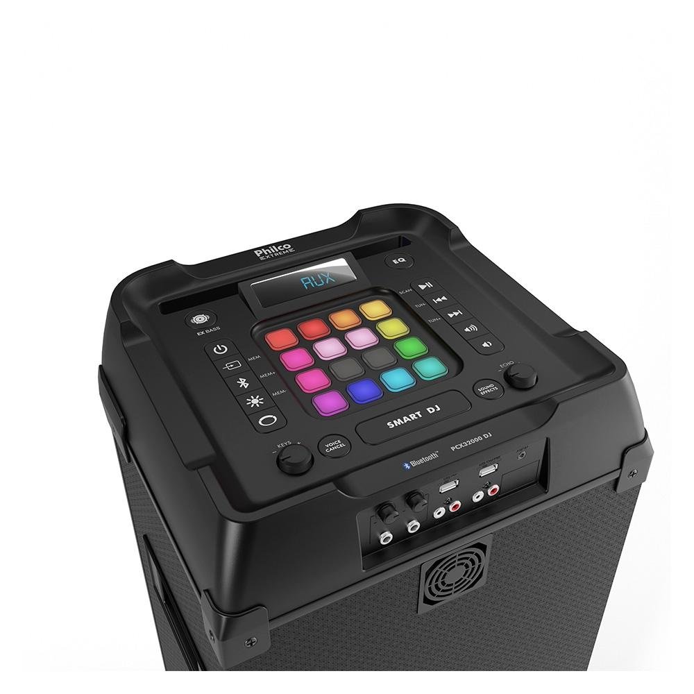 Caixa de Som DJ Philco PCX32000 Extreme, 2400W RMS, Bluetooth, Show de Luzes, Preto - PCX32000 Caixa de Som DJ Philco PCX32000 Extreme, 2400W RMS, Bluetooth, Show de Luzes, Preto - PCX32000