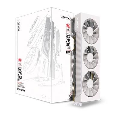 Carte Graphique XFX Qicksilver RX 7800 XT Magnetic Air White – 16 Go GDDR6, Refroidissement Triple-fan