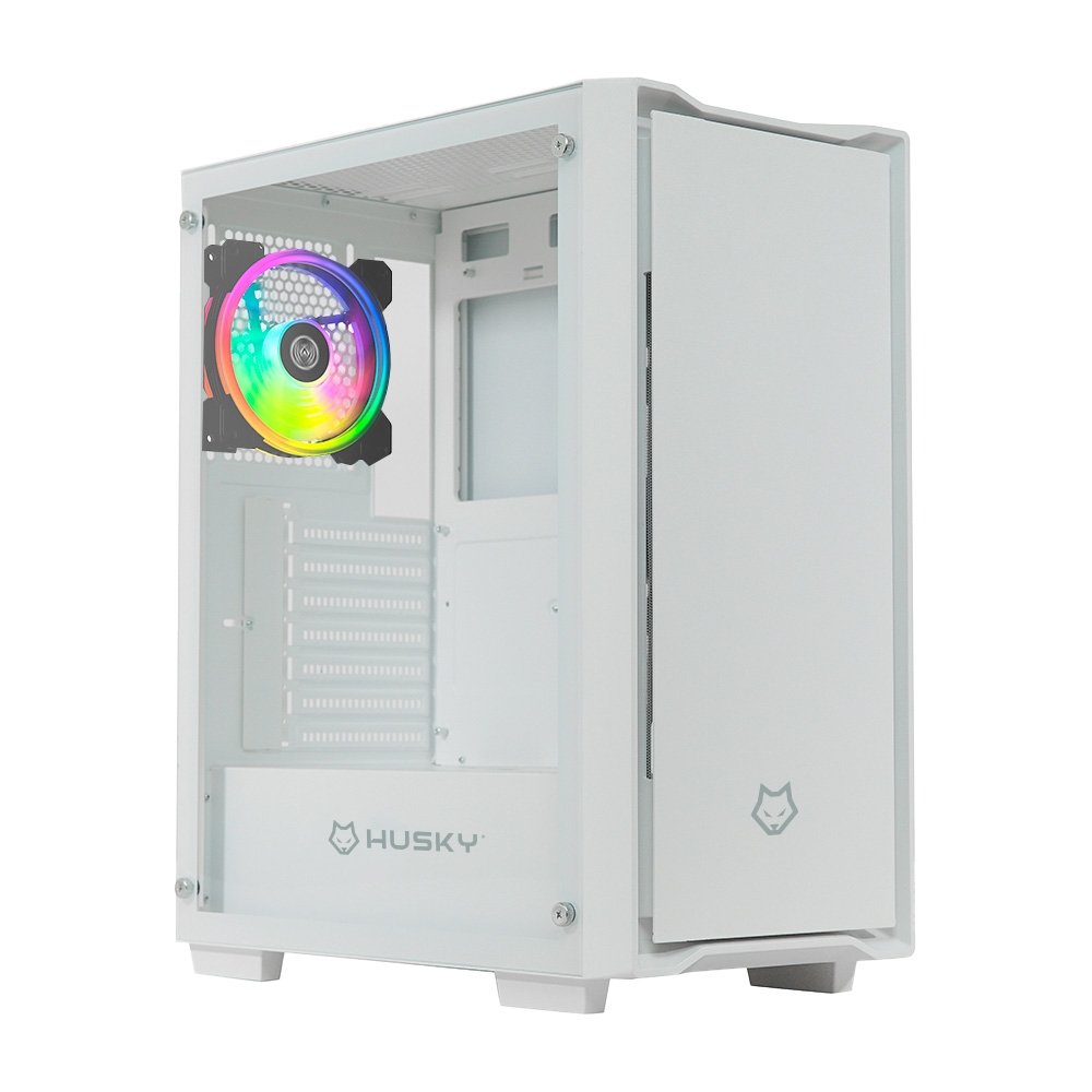 Gabinete Gamer Husky Dome 110, Mid Tower, ATX, Lateral em Vidro, Sem FANs, Branco – HGN110BR