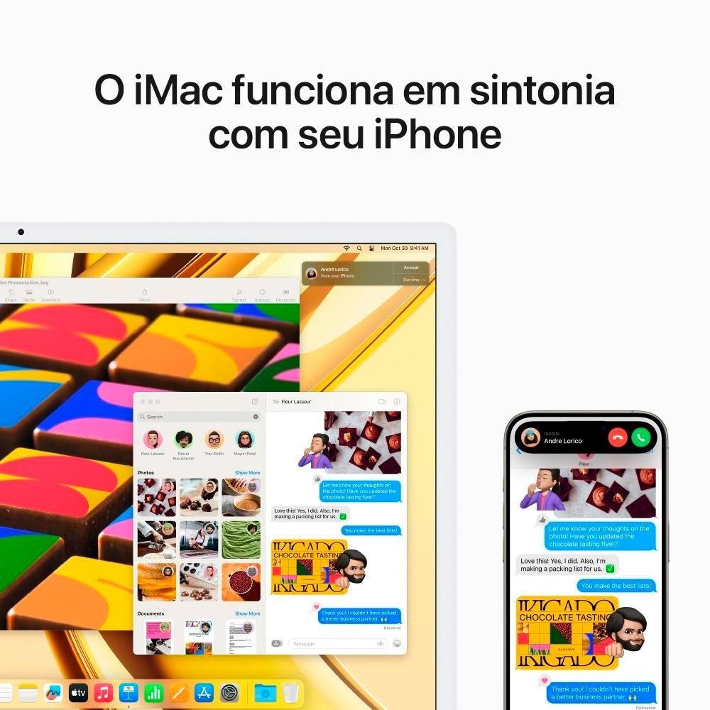 iMac Apple Tela Retina 24" 4.5K, Chip M3, CPU 8 Núcleos GPU 10 Núcleos, SSD 1TB, Azul - Z19K