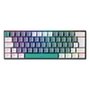 Teclado Mecânico Gamer Machenike K500-B61, RGB Switch Red, HotSwap, C/Fio, PT-BR, Cinza e Branco