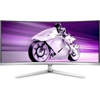 Monitor Gamer Philips Evnia Mini 34" LED Ultrawide QHD, 165Hz, RGB, DisplayPort e HDMI, HDR, Alto Falante, Branco - 34M2C7600MV