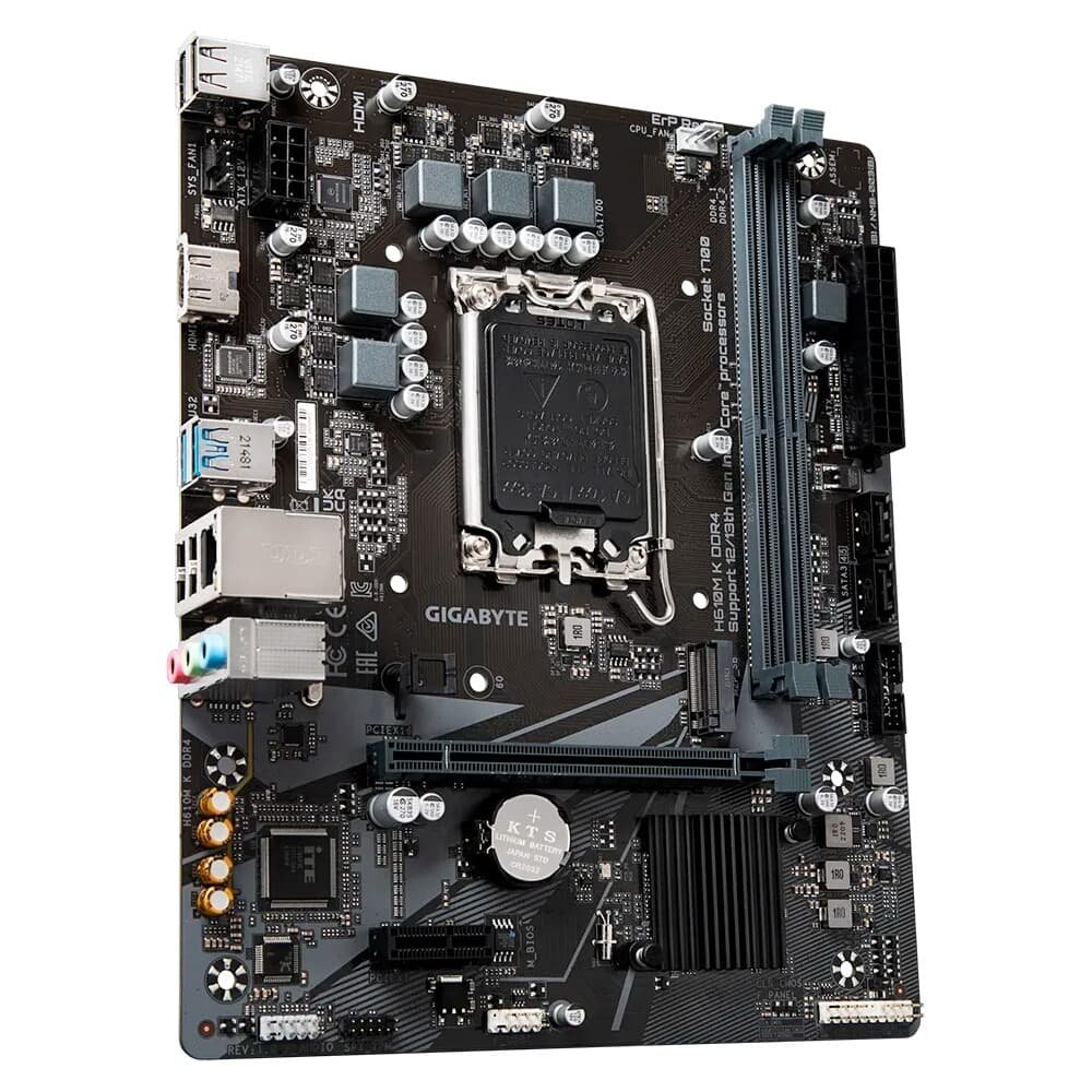 Placa Mãe Gigabyte H610M K DDR4, Intel LGA 1700, Micro ATX, DDR4, HDMI, M.2 - 9MH610MK-00-20 Placa Mãe Gigabyte H610M K DDR4, Intel LGA 1700, Micro ATX, DDR4, HDMI, M.2 - 9MH610MK-00-20