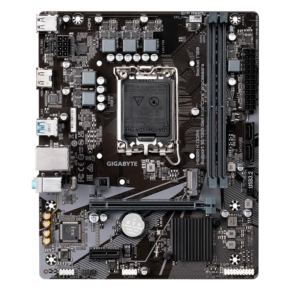 Placa Mãe Gigabyte H610M K DDR4, Intel LGA 1700, Micro ATX, DDR4, HDMI, M.2 - 9MH610MK-00-20 Placa Mãe Gigabyte H610M K DDR4, Intel LGA 1700, Micro ATX, DDR4, HDMI, M.2 - 9MH610MK-00-20