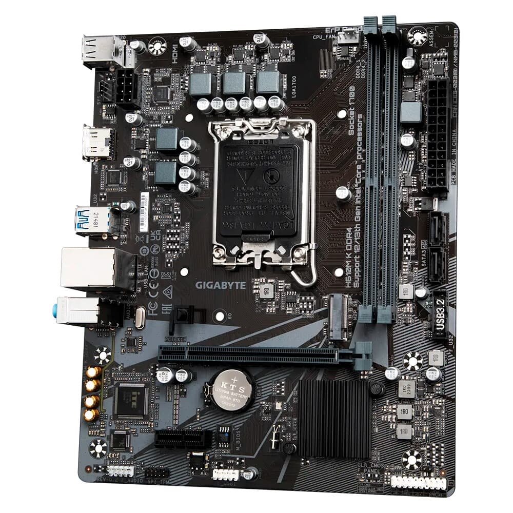 Placa Mãe Gigabyte H610M K DDR4, Intel LGA 1700, Micro ATX, DDR4, HDMI, M.2 - 9MH610MK-00-20 Placa Mãe Gigabyte H610M K DDR4, Intel LGA 1700, Micro ATX, DDR4, HDMI, M.2 - 9MH610MK-00-20