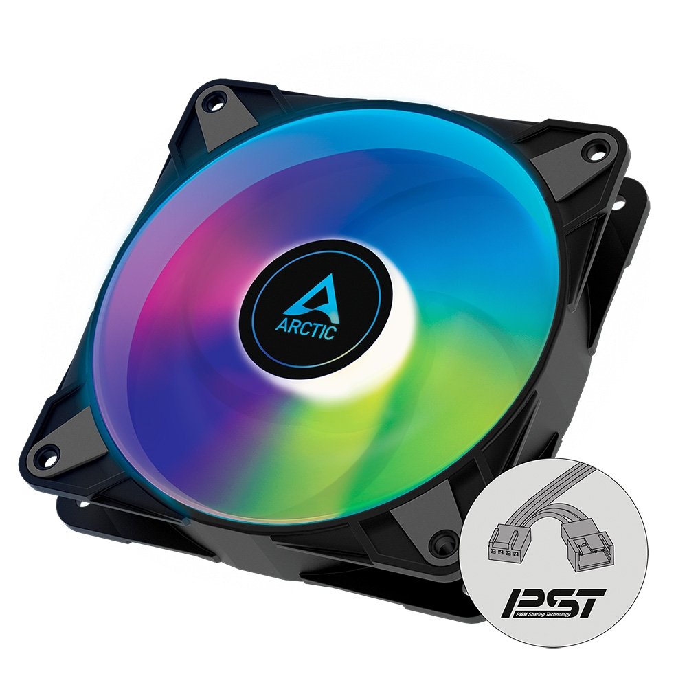 Ventoinha Arctic P12 PWM PST, ARGB, 120mm, Preto - ACFAN00231A