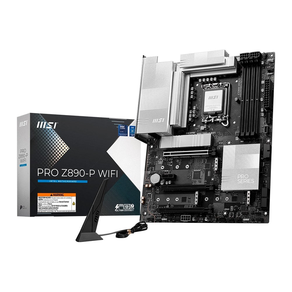 Placa-Mãe MSI PRO Z890-P, Intel, DDR5, ATX, Wi-Fi 7 e Bluetooth 5.4, Preto - 911-7E34-001