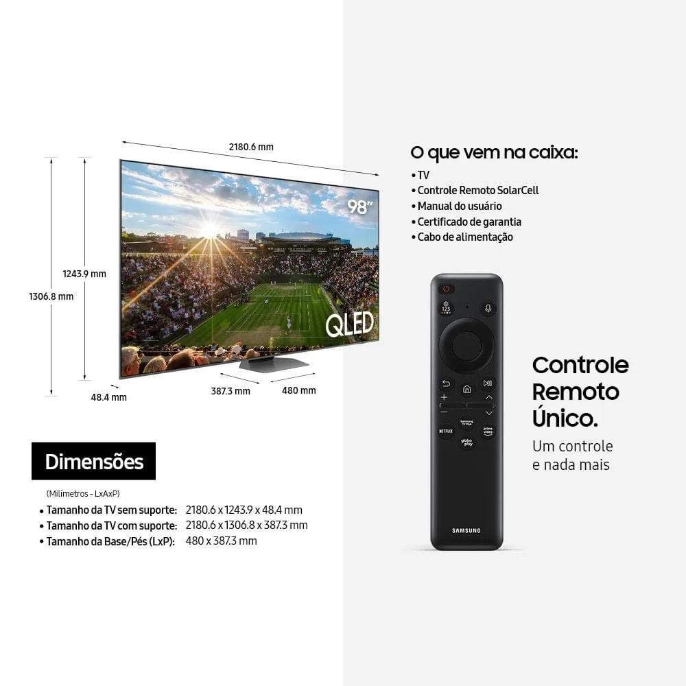 Smart Tv 98 " QLED Super Big 4k 98q80c 2023 + Ai Tv 55” Neo QLED 4k 55qnx1 2024 Kit