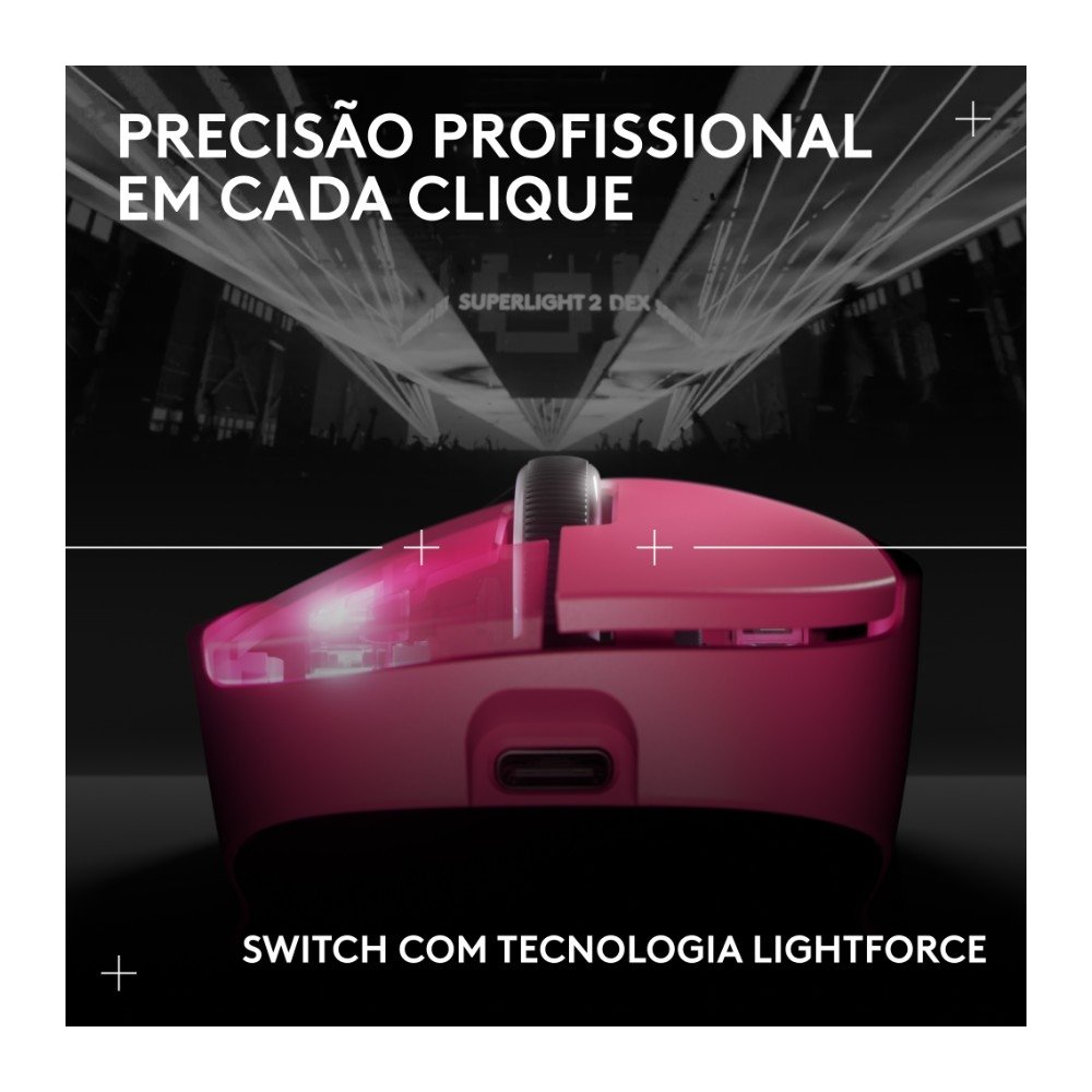 G PRO SUPERLIGHT DEX ピンク Mouse Gamer Sem Fio Logitech G PRO X SUPERLIGHT 2 DEX com