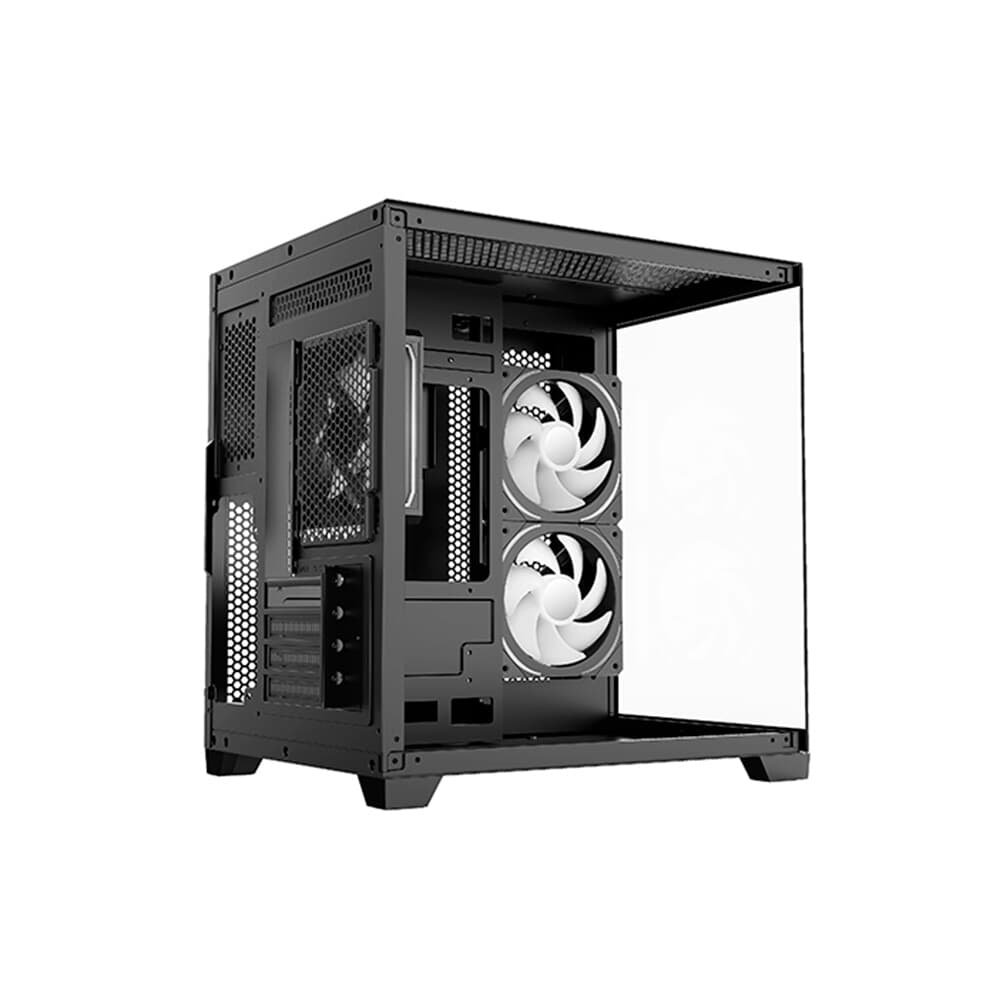 Gabinete Gamer Hyrax HGB705, Mini Tower, M-ATX, Frontal e Lateral em Vidro Temperado, Sem FANs, Preto - HGB705B Gabinete Gamer Hyrax HGB705, Mini Tower, M-ATX, Frontal e Lateral em Vidro Temperado, Sem FANs, Preto - HGB705B