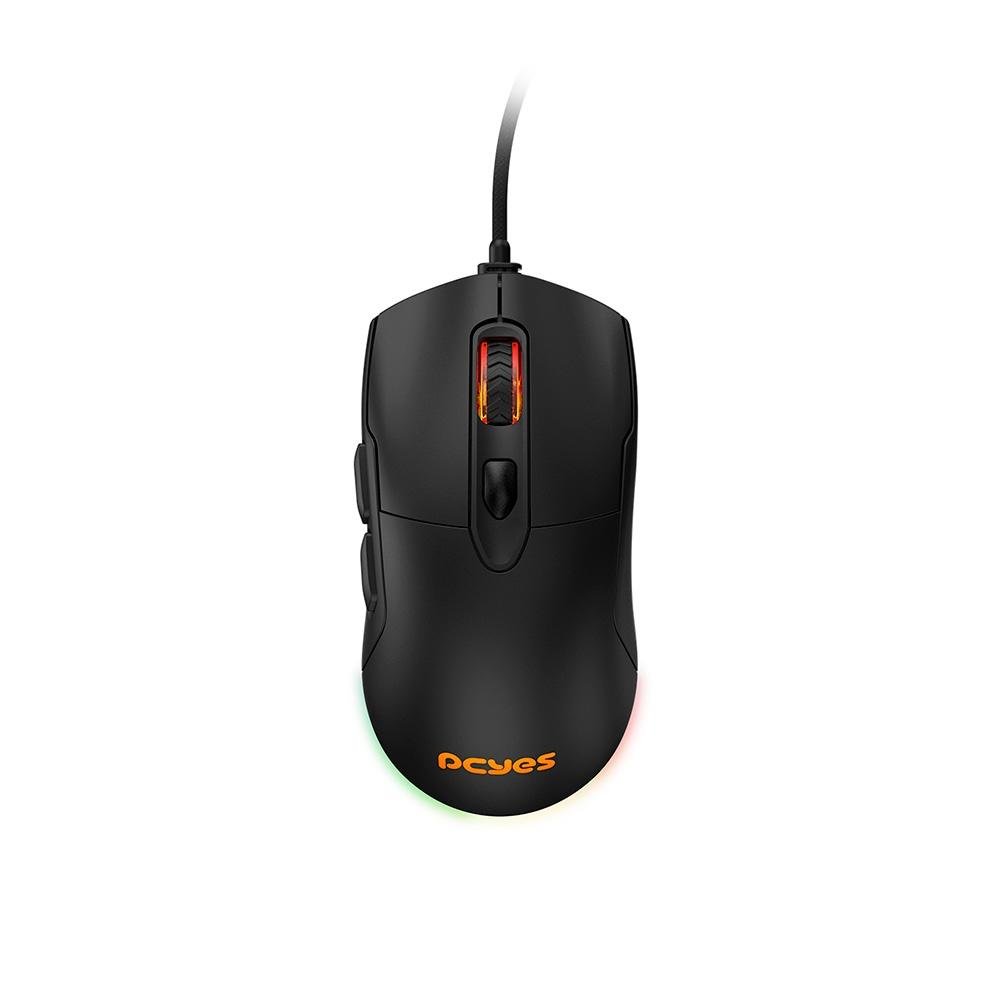 Mouse Gamer Pcyes Malus Black Vulcan | KaBuM!