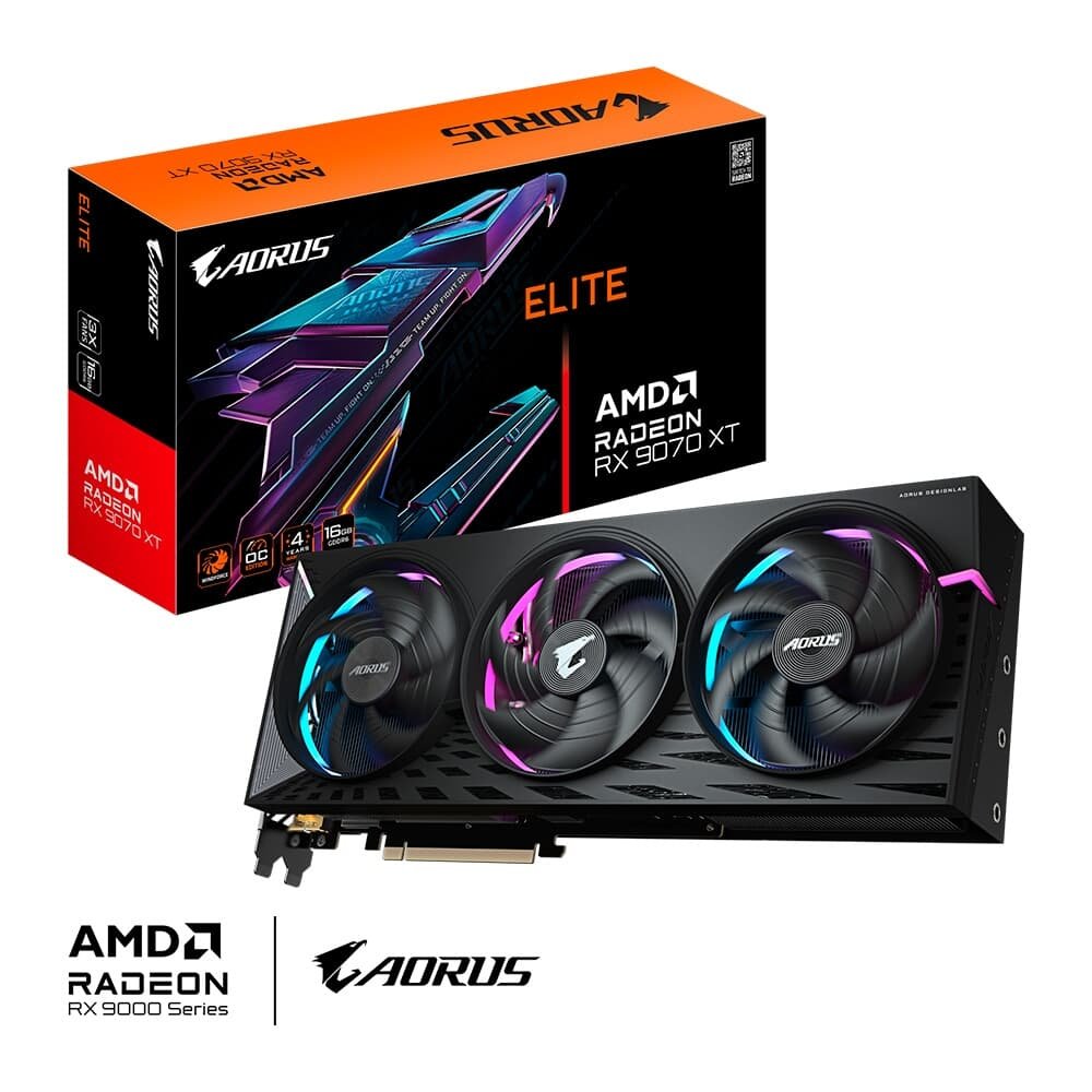 グラフィックボード・グラボ・ビデオカード GIGABYTE RADEON RX9070XT OC16gb Placa de Vídeo RX 9070 XT AORUS ELITE 16G | KaBuM!