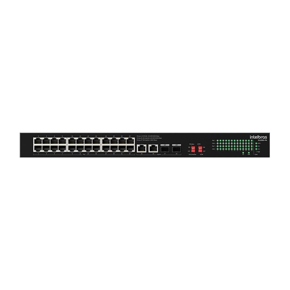 Switch Não Gerenciável Intelbras PoE S1128G-PA, 28 portas Gigabit Ethernet - 4760127