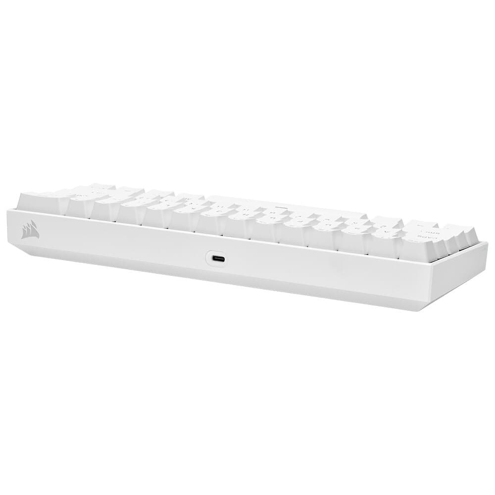 Teclado Gamer Mecânico CORSAIR K65 RGB MINI 8000hz, LED RGB, 60%, Teclas CHERRY MX SPEED, USB 3.0, Branco - CH-9194114-NA