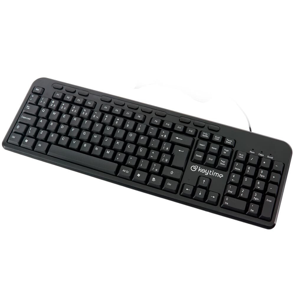 Teclado Keytime Keycraft, USB 2.0, Teclas Multimídia, Full Size, ABNT2, Preto - KYT00010