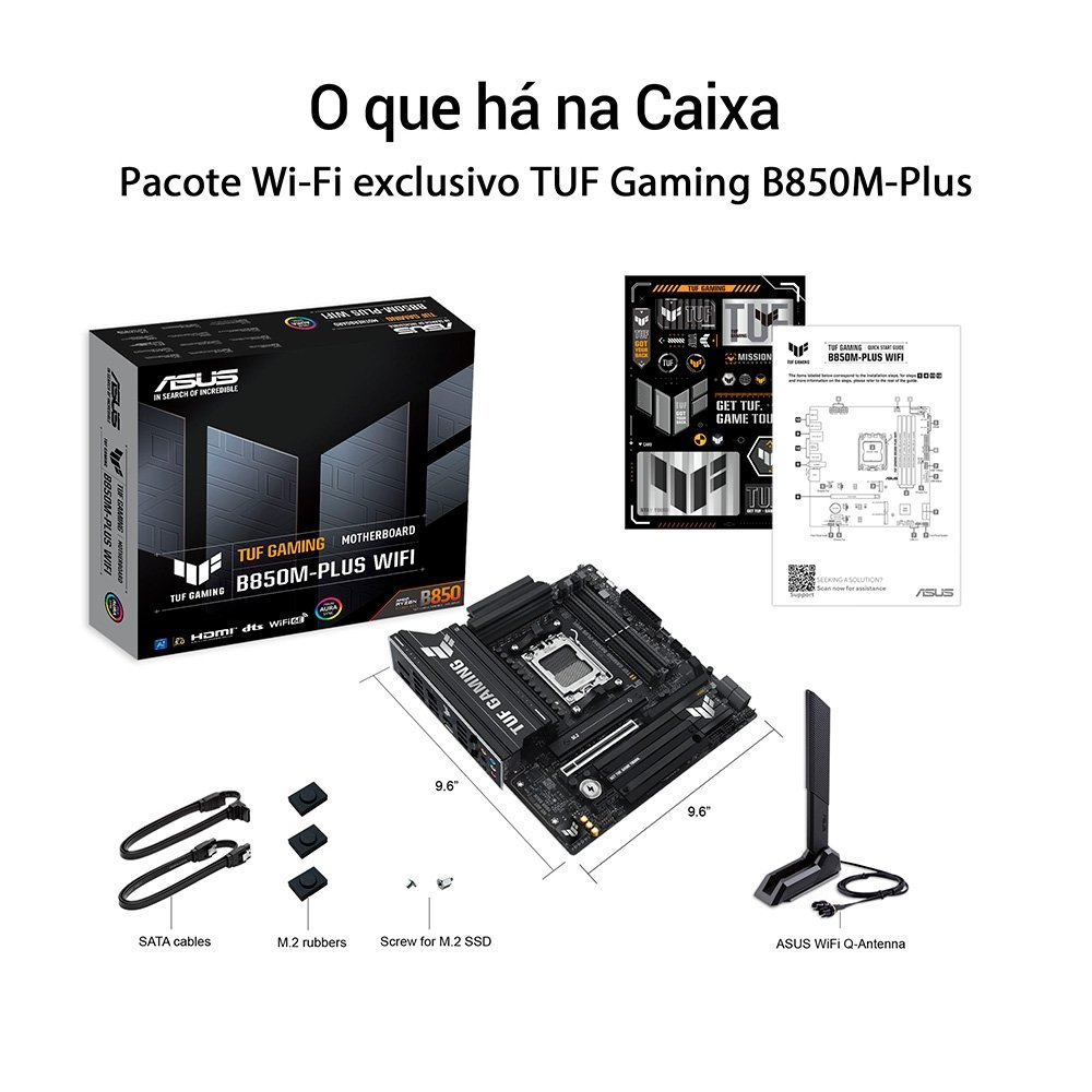 マザーボード TUFGAMINGB850M-PLUSWIFIB850 AM5MicroATX ASUS TUF GAMING B850M-PLUS WIFI Placa-mãe AMD AM5 ATX 18 Portas