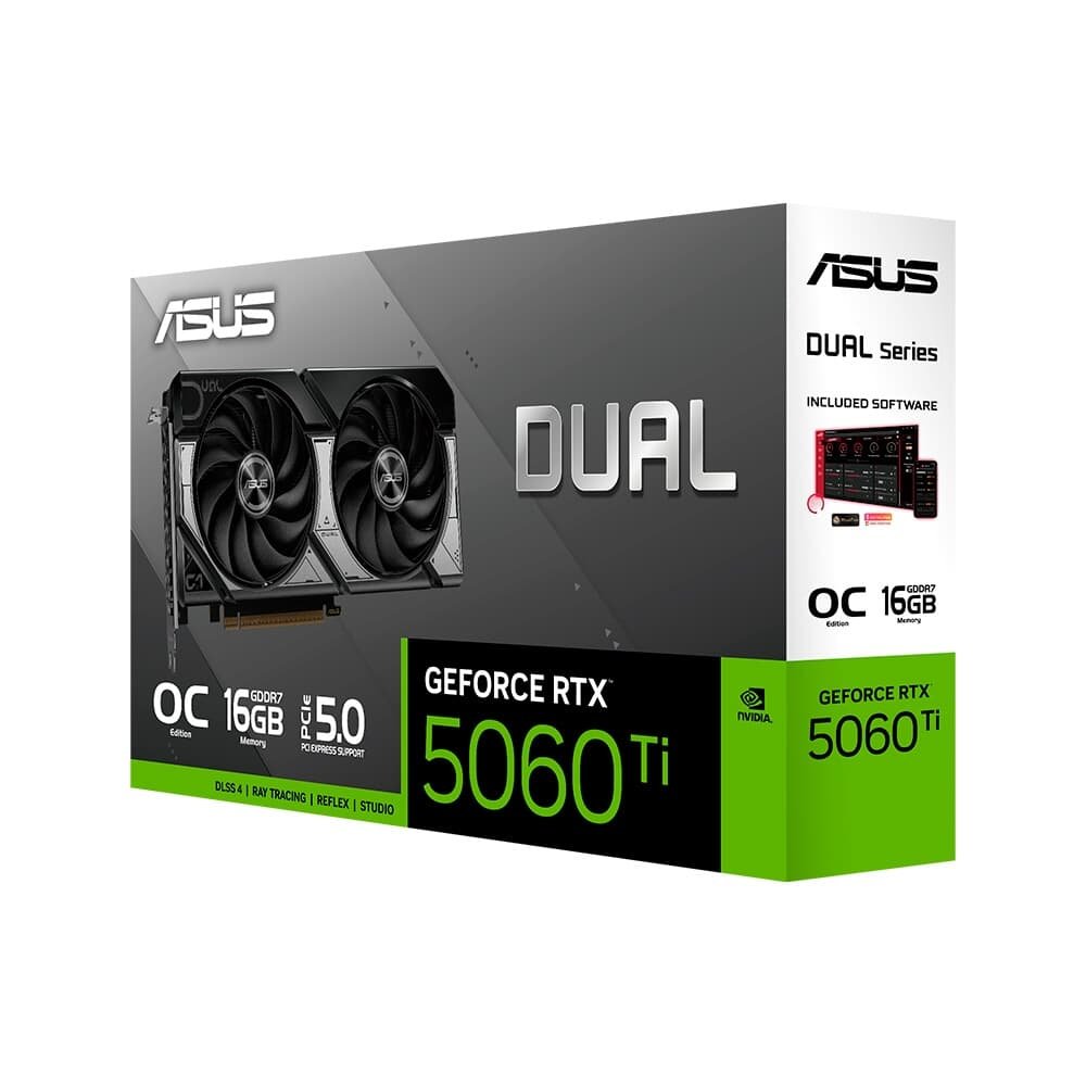 Placa de Vídeo ASUS DUAL RTX 5060 TI O16G | KaBuM!