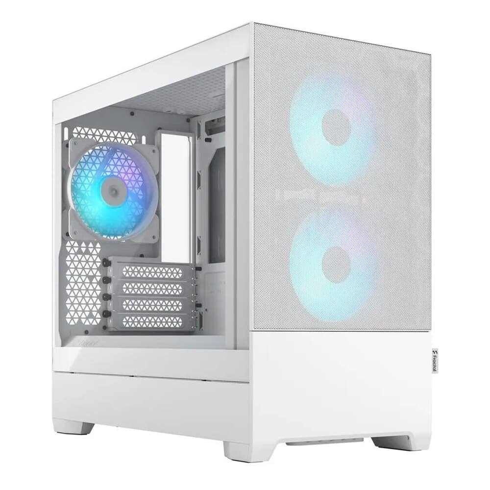 Gabinete Gamer Fractal Design Pop Mini Air RGB, mATX, Mid Tower, Lateral em Vidro. Branco - FD-C-POR1M-01