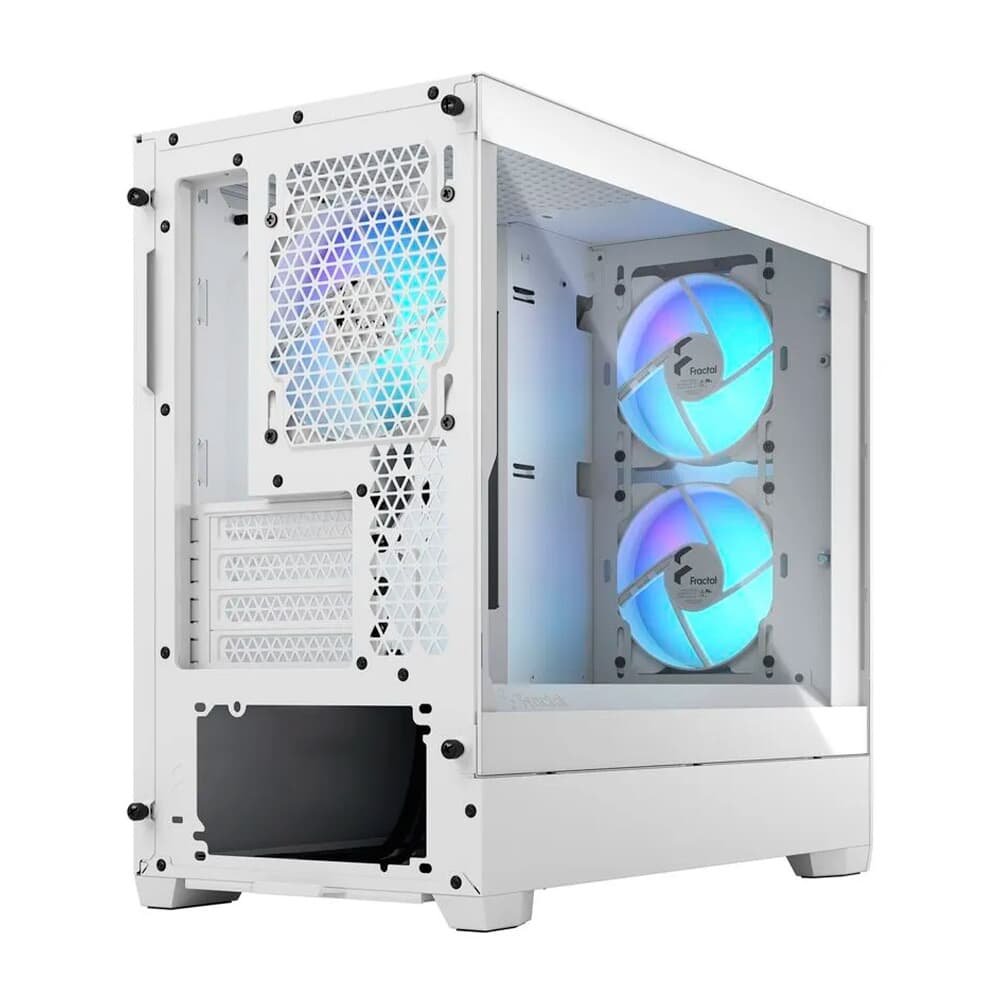 Gabinete Gamer Fractal Design Pop Mini Air RGB, mATX, Mid Tower, Lateral em Vidro. Branco - FD-C-POR1M-01