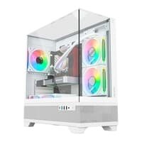Gabinete Liketec Gamer Mahal, Sky Tower, M-ATX, Lateral, Frontal e Teto em Vidro Temperado, Snow - LC-MT-MAHAL-2094