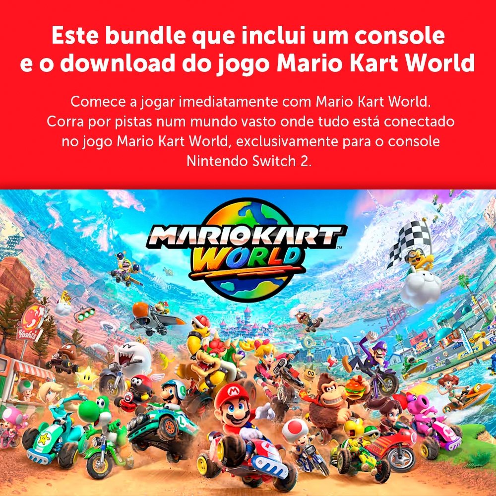 Nintendo Switch 2 + Mario Kart World | KaBuM! Nintendo Switch 2 + Mario Kart World | KaBuM!