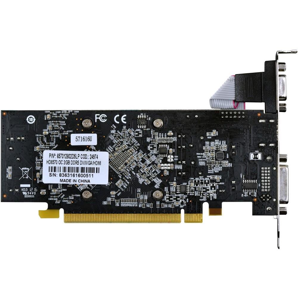 Placa de Vídeo VGA AMD PcYes RADEON HD 6570 2GB DDR5 128Bits OC Edition Low Profile (LP Kit Incluso) PS657012802D5LP Placa de Vídeo VGA AMD PcYes RADEON HD 6570 2GB DDR5 128Bits OC Edition Low Profile (LP Kit Incluso) PS657012802D5LP