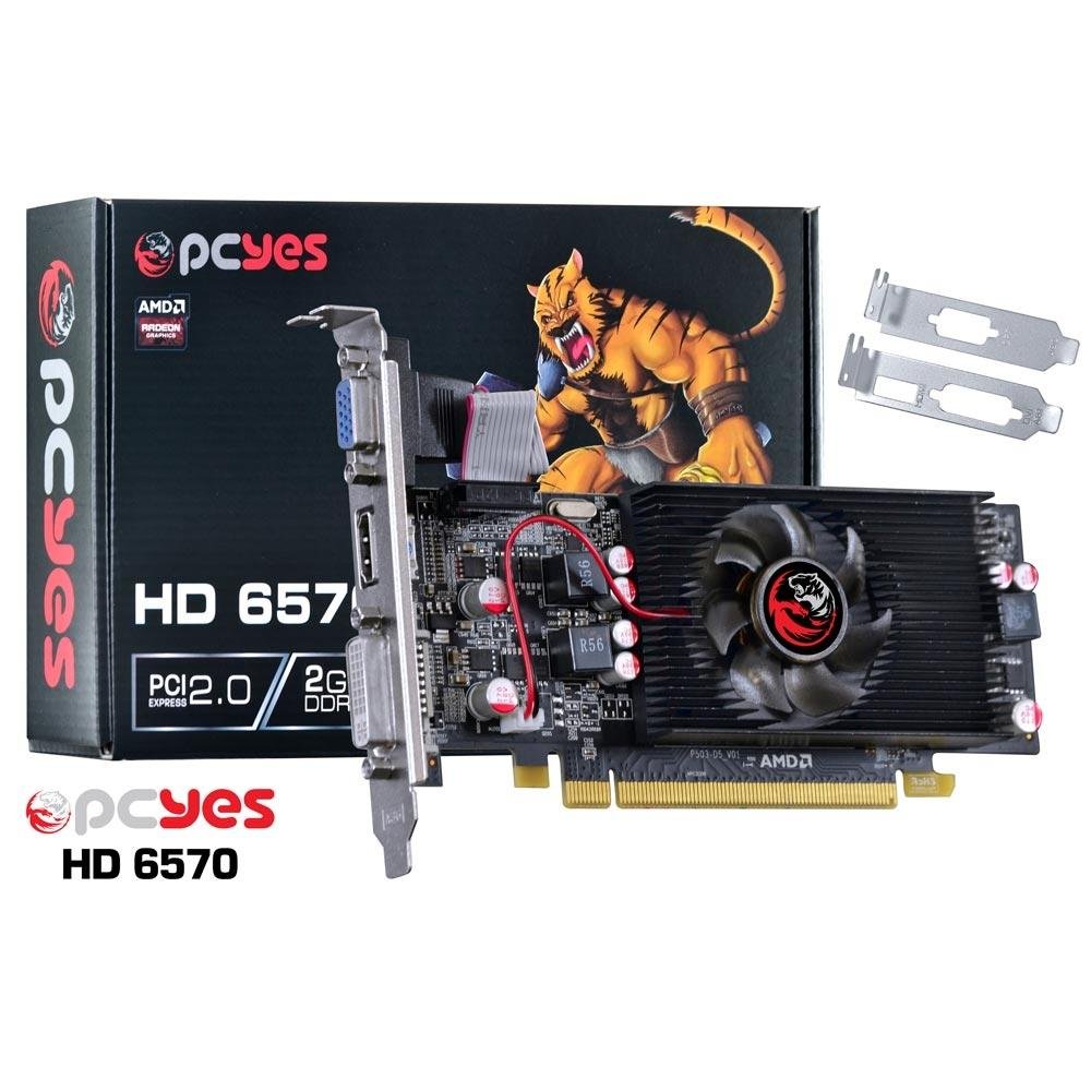 Placa de Vídeo VGA AMD PcYes RADEON HD 6570 2GB DDR5 128Bits OC Edition Low Profile (LP Kit Incluso) PS657012802D5LP Placa de Vídeo VGA AMD PcYes RADEON HD 6570 2GB DDR5 128Bits OC Edition Low Profile (LP Kit Incluso) PS657012802D5LP