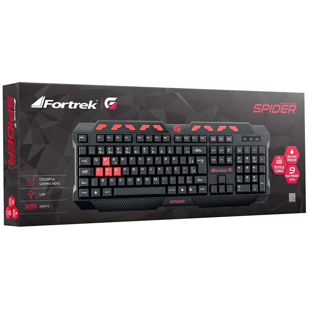 Teclado Gamer Fortrek Spider, ABNT2 - GK-704BK 59285 Teclado Gamer Fortrek Spider, ABNT2 - GK-704BK 59285