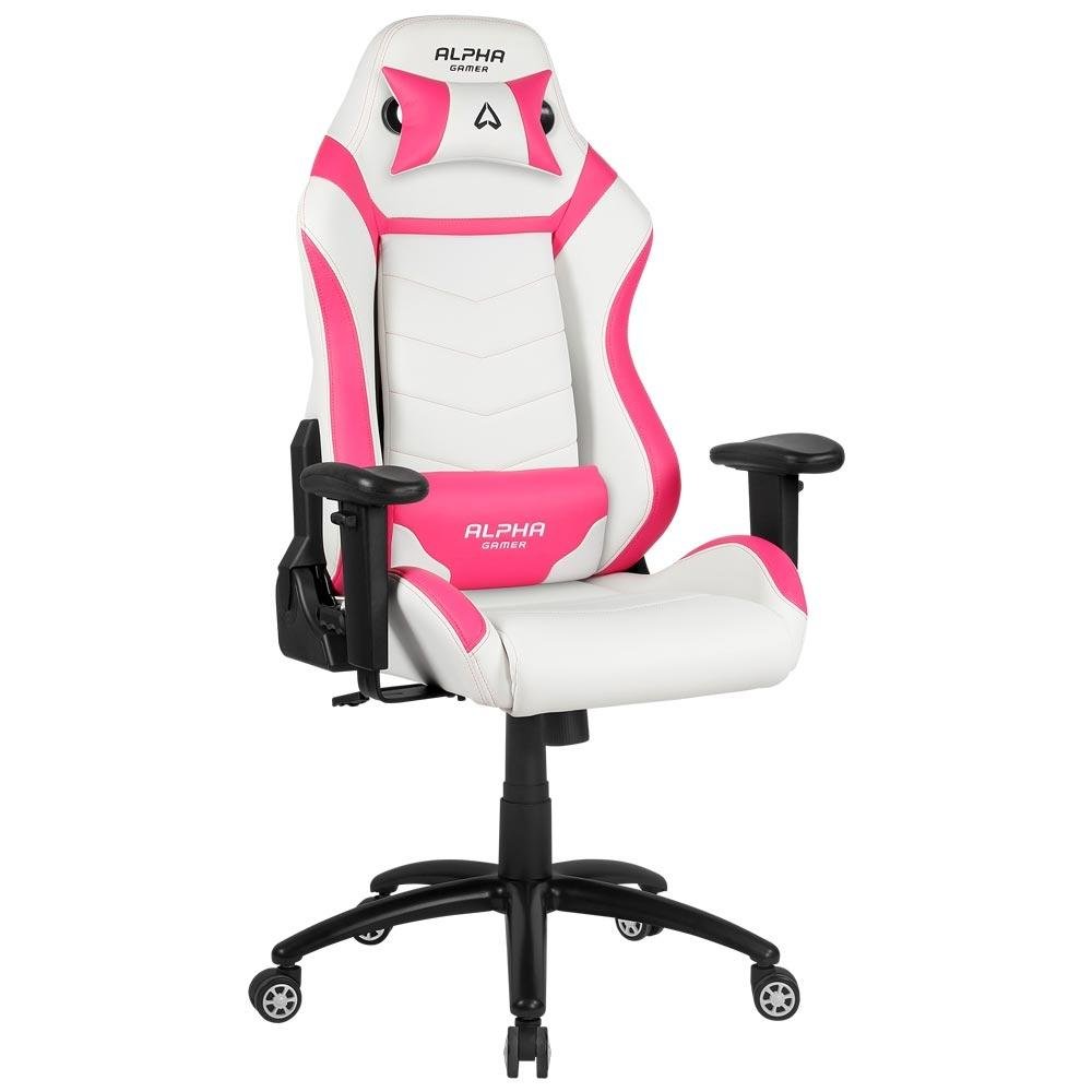 Cadeira Gamer Alpha Gamer Gamma, White Pink Cadeira Gamer Alpha Gamer Gamma, White Pink