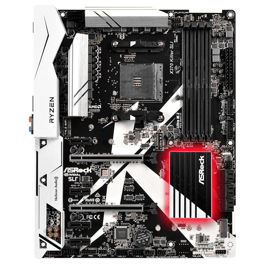 Placa-Mãe ASRock p/ AMD AM4 ATX X370 Killer SLI DDR4 Placa-Mãe ASRock p/ AMD AM4 ATX X370 Killer SLI DDR4
