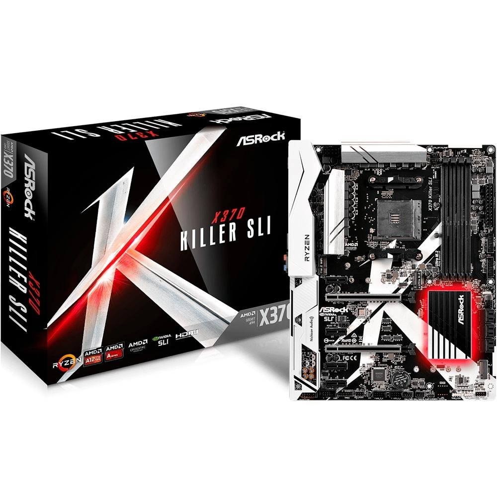 Placa-Mãe ASRock p/ AMD AM4 ATX X370 Killer SLI DDR4 Placa-Mãe ASRock p/ AMD AM4 ATX X370 Killer SLI DDR4