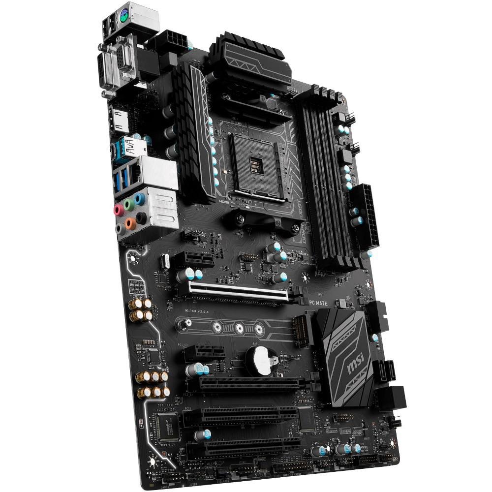Placa-Mãe MSI p/ AMD AM4 ATX B350 PC MATE DDR4 Placa-Mãe MSI p/ AMD AM4 ATX B350 PC MATE DDR4