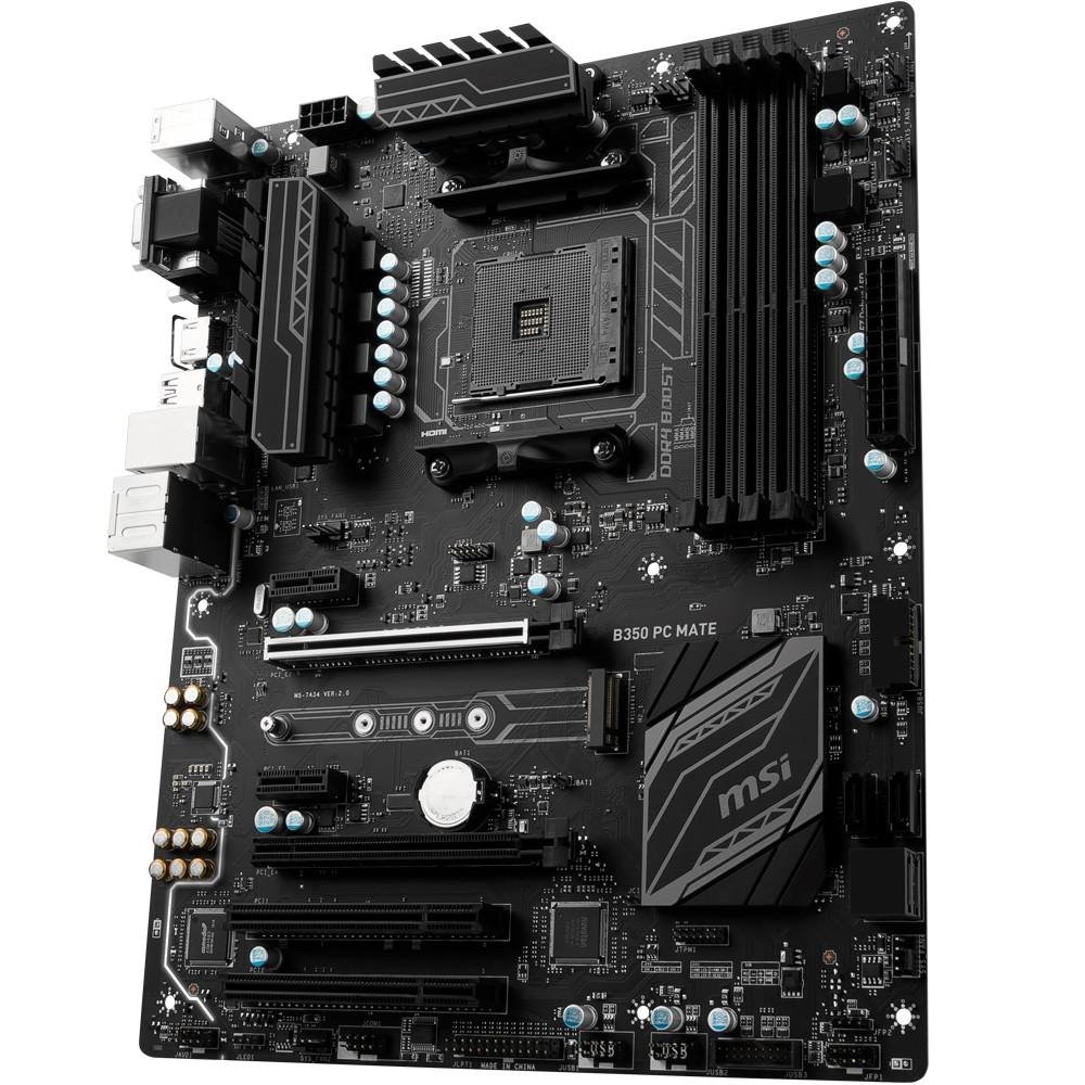 Placa-Mãe MSI p/ AMD AM4 ATX B350 PC MATE DDR4 Placa-Mãe MSI p/ AMD AM4 ATX B350 PC MATE DDR4
