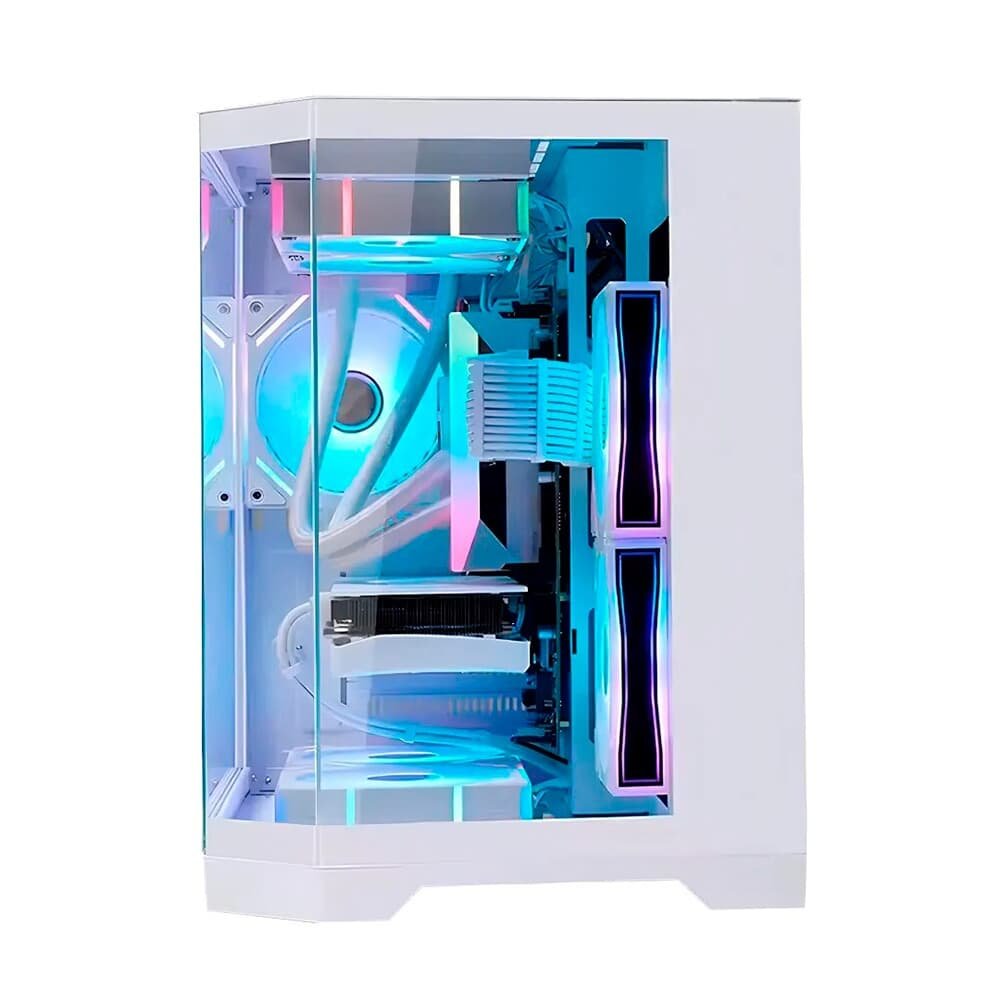 Gabinete Liketec Ilusion Snow, Mid Tower, Frontal e Lateral em Vidro, Sem FANs, Branco - LC-CB2X3-ILUSIONW