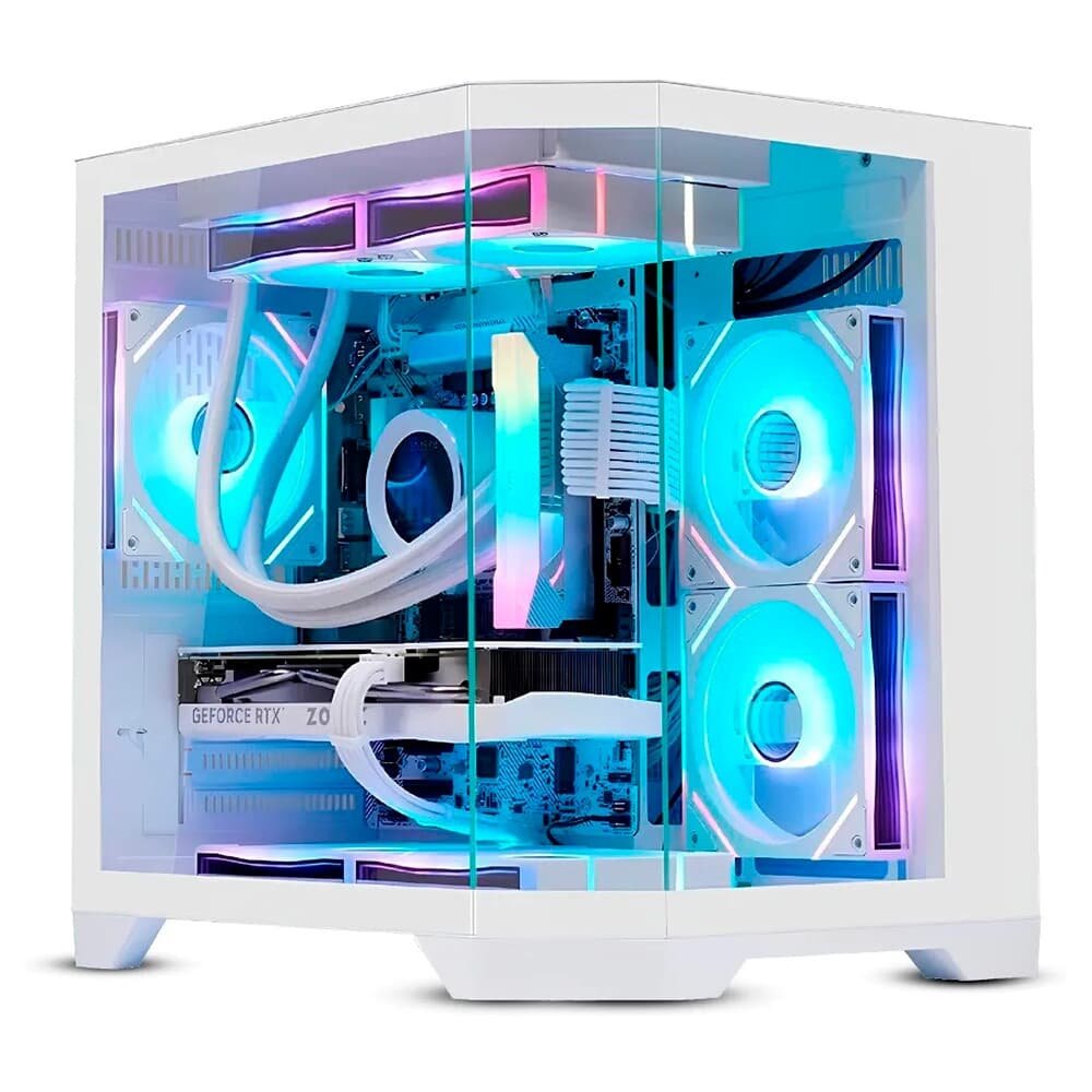 Gabinete Liketec Ilusion Snow, Mid Tower, Frontal e Lateral em Vidro, Sem FANs, Branco - LC-CB2X3-ILUSIONW