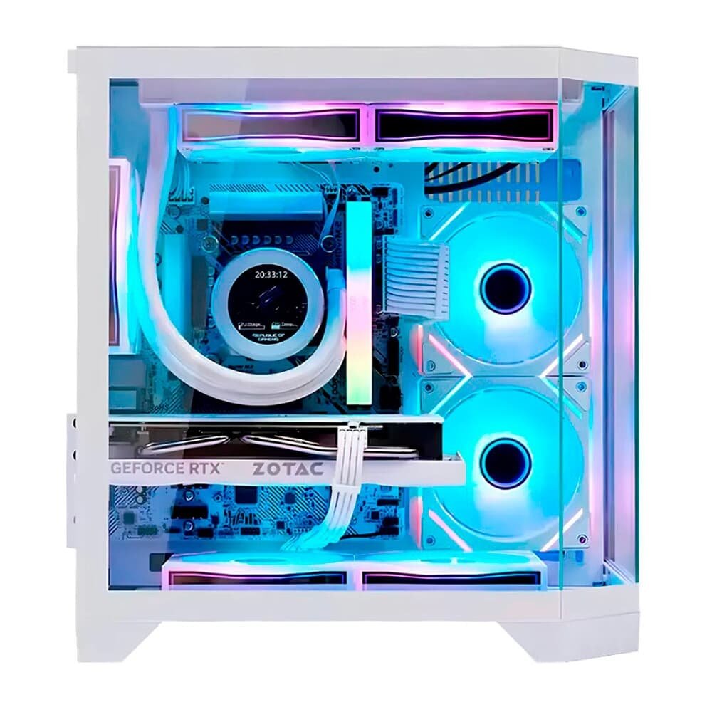 Gabinete Liketec Ilusion Snow, Mid Tower, Frontal e Lateral em Vidro, Sem FANs, Branco - LC-CB2X3-ILUSIONW